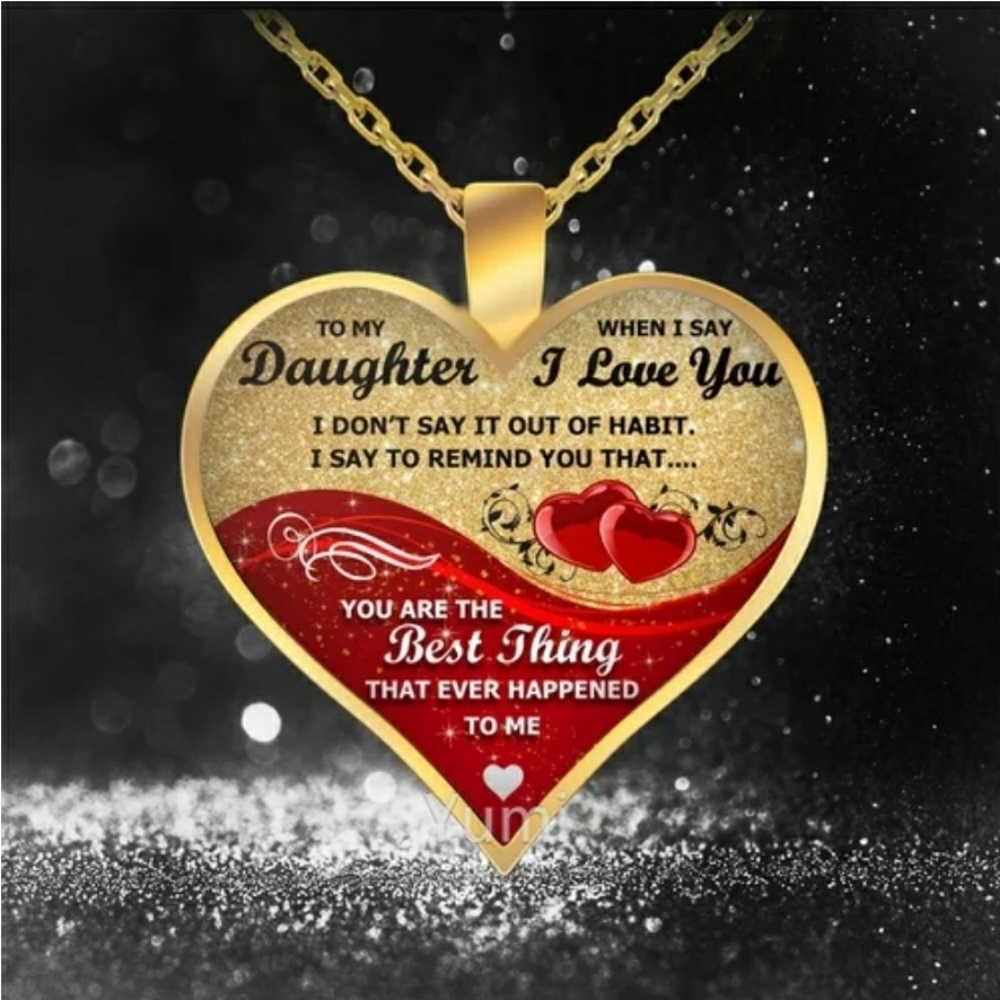 New Heart Daughter Pendant with Free Chain!